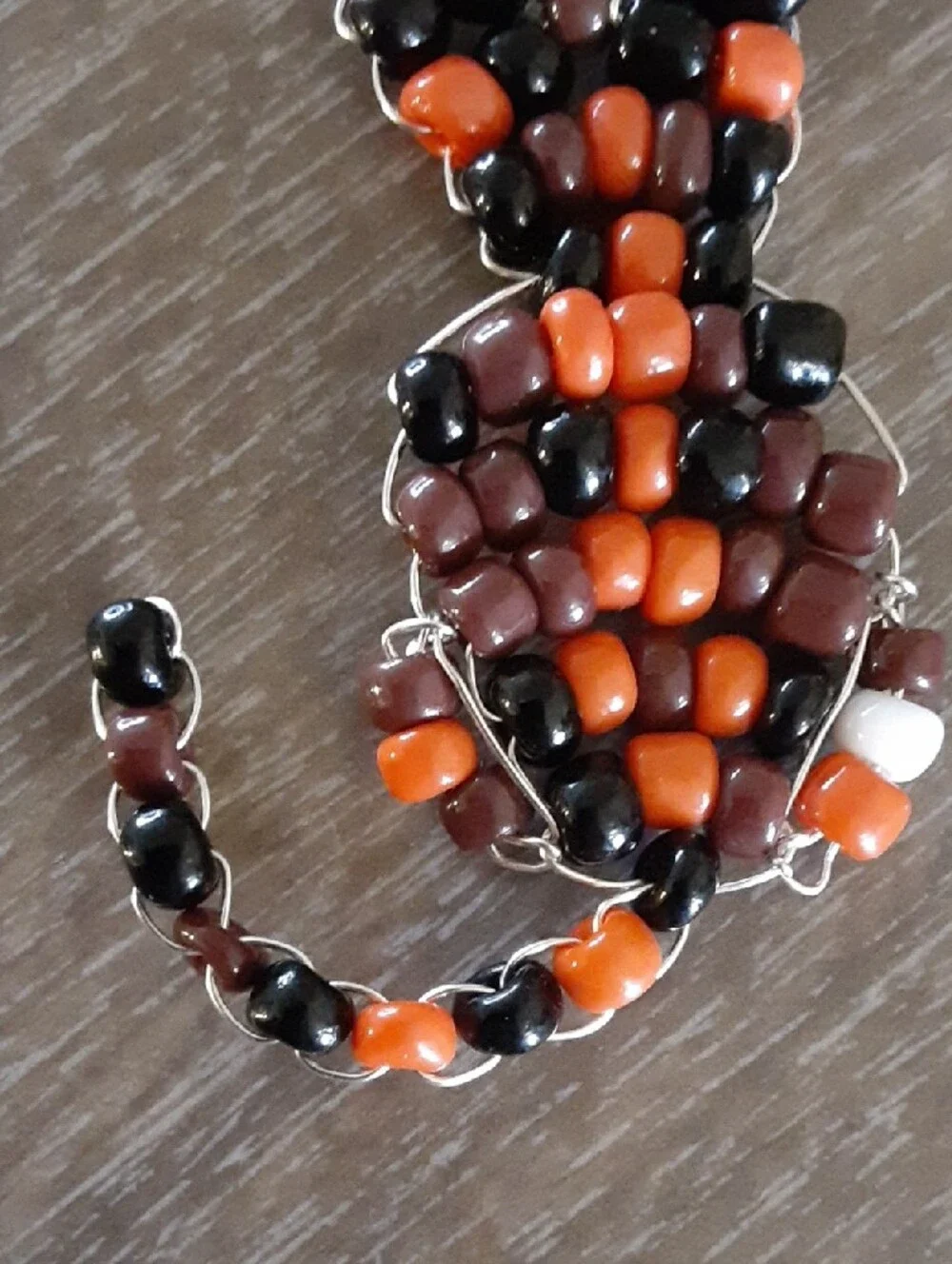 Handmade beaded cat